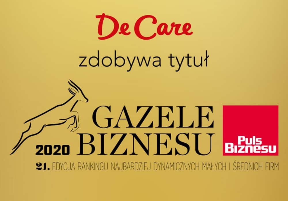 De Care Group laureatem 21 edycji rankingu Gazele Biznesu