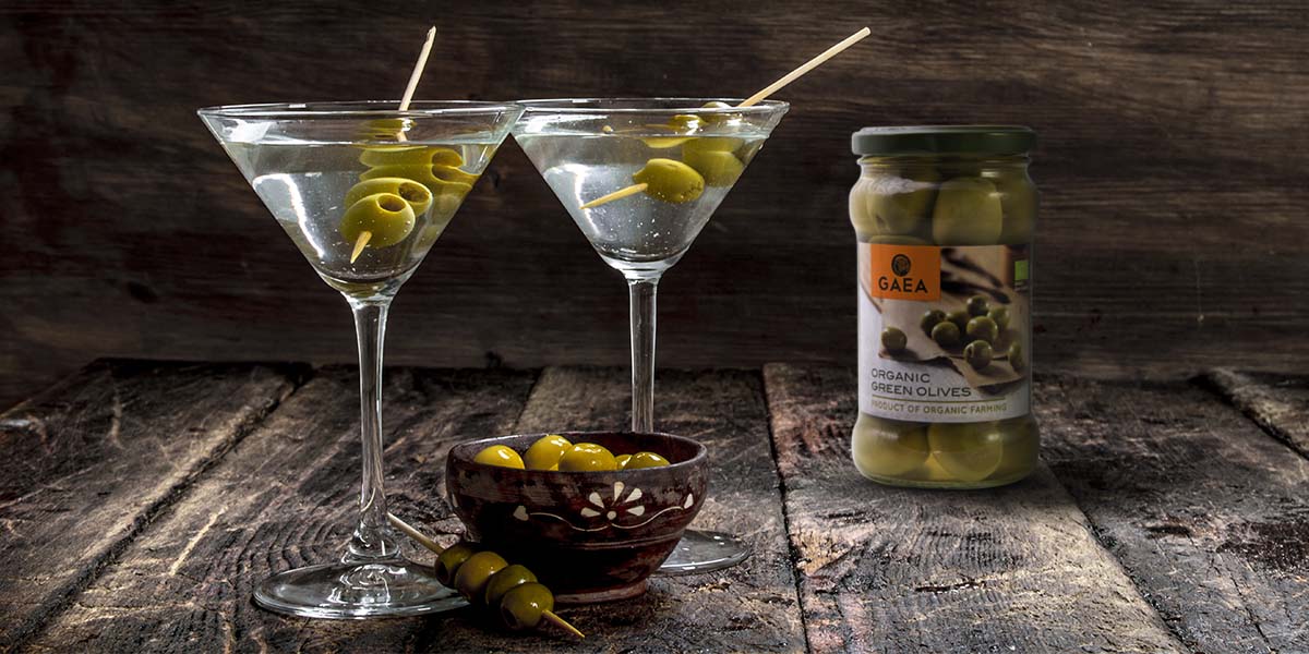 Drink Dirty Martini z oliwkami Gaea