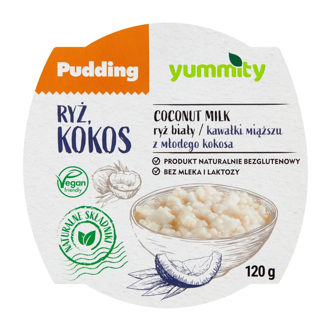 Bezglutenowy pudding ryżowy z kokosem 120 g Yummity