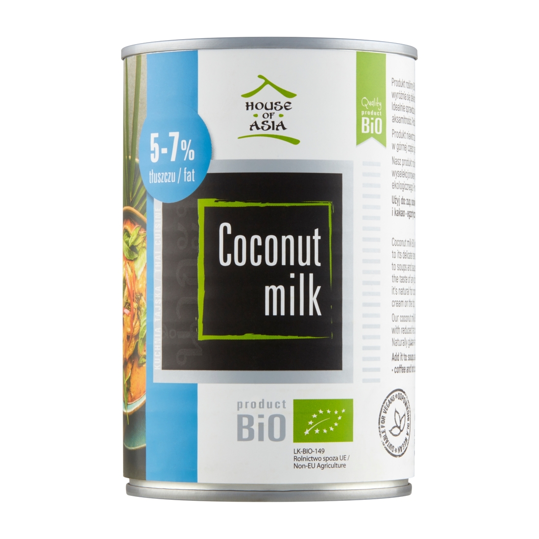 Mleczko kokosowe BIO 5-7% 400 ml House of Asia