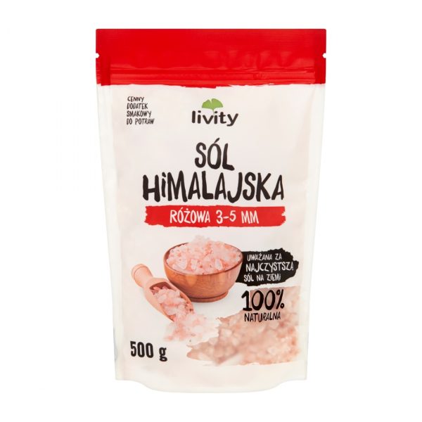 Sól himalajska różowa 3-5 mm 500 g Livity