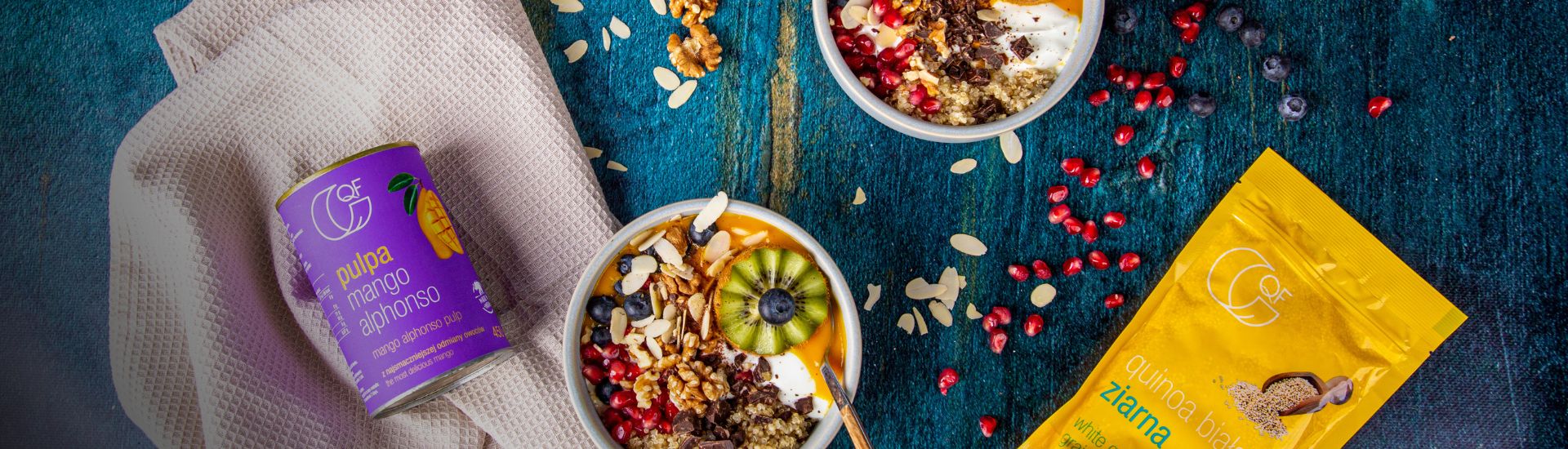 przepis na Smoothie bowl z pulpą mango i ziarnami quinoa Quality Food