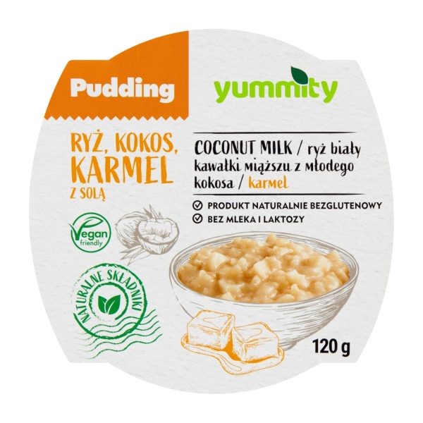 Bezglutenowy pudding ryżowy z kokosem i solonym karmelem 120g Yummity !!! Krótka data:2023.12.01 Yummity