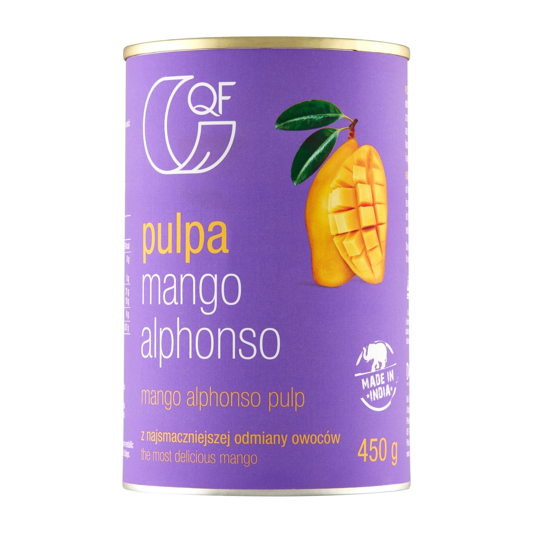 Pulpa z mango Alphonso bez dodatku cukru 450g QF Quality Food