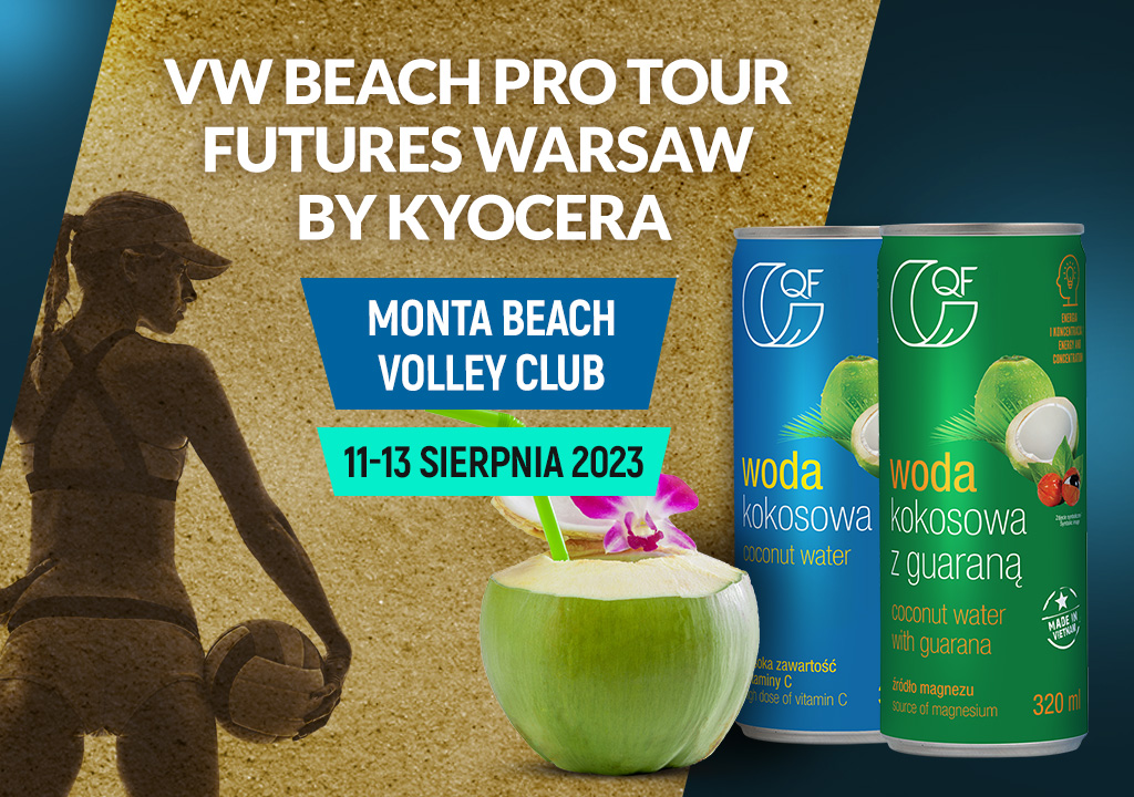 Woda kokosowa Marki Quality Food podczas Pucharu Świata w siatkówce plażowej