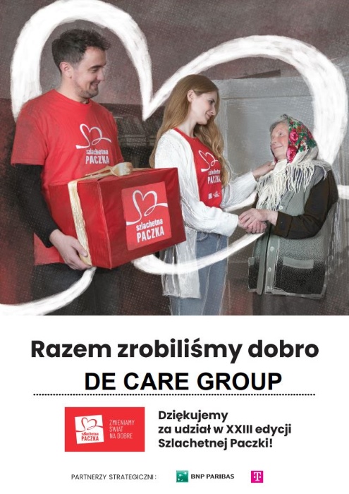 Wspieramy Szlachetną paczkę De Care Group