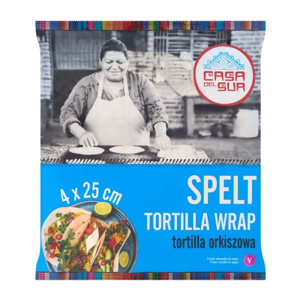 Tortilla Wrap orkiszowy 25 cm 4 szt. 240 g Casa del Sur Casa del Sur