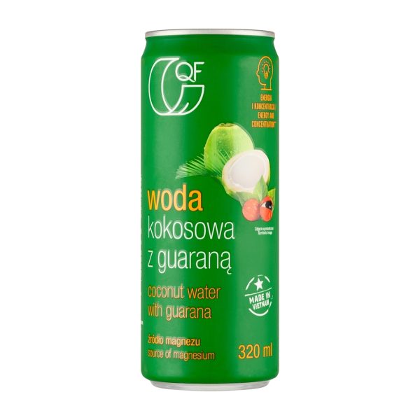 Woda kokosowa z guaraną i magnezem 320 ml QF Quality Food