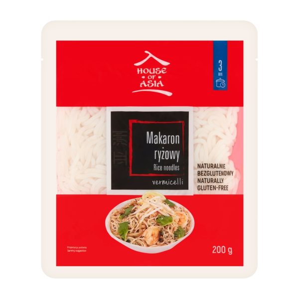 Bezglutenowy makaron ryżowy świeży Vermicelli 200g House of Asia !!! Krótka data:2025.08.21 House of Asia