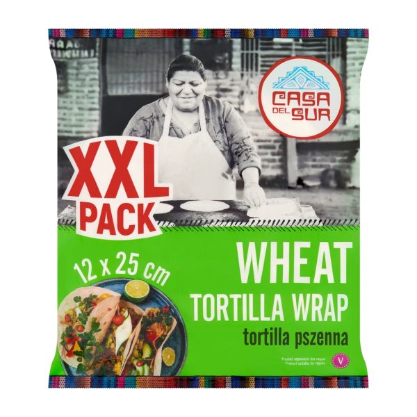 Tortilla Wrap pszenny 25 cm 12 szt. 720 g Casa del Sur !!! Promocja! term. prz.:2025.07.06 Casa del Sur