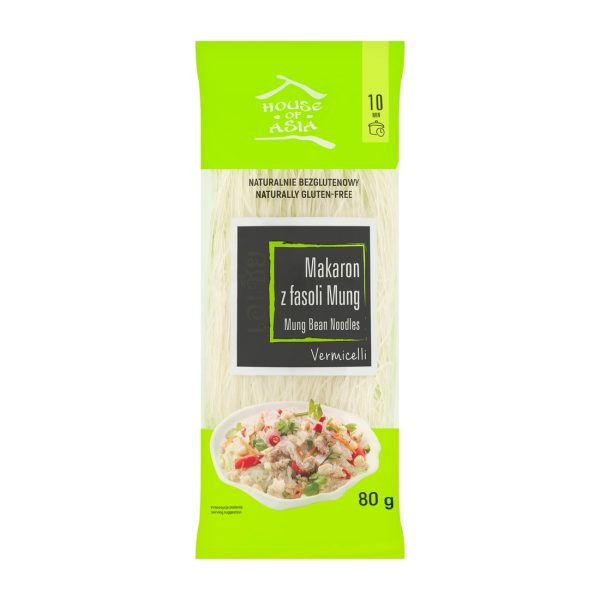 Bezglutenowy makaron Vermicelli z fasoli Mung 80g House of Asia House of Asia