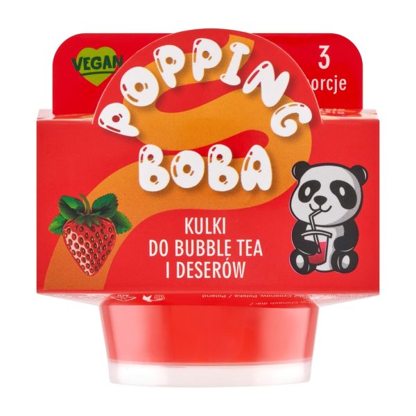Kuleczki do bubble tea o smaku truskawki 130g !!! USZKODZONY