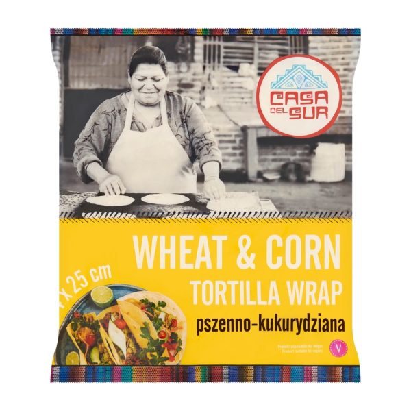 Tortilla Wrap kukurydziany 25 cm 4 szt. 240 g Casa del Sur !!! Krótka data:2026.02.16 Casa del Sur