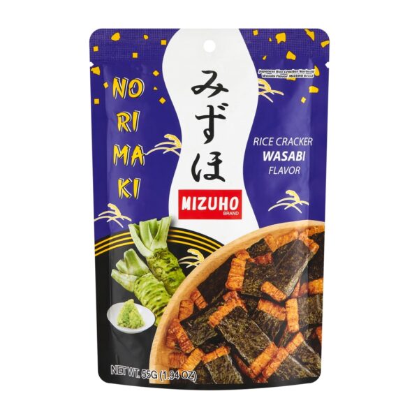 Chrupiąca przekąska Norimaki Wasabi 55g Mizuho !!! Krótka data:2026.05.29 Mizuho