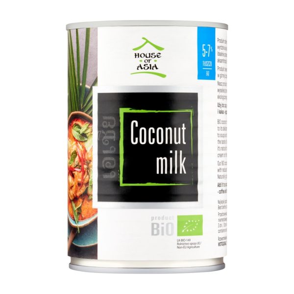 Mleczko kokosowe BIO 5-7% 400ml House of Asia !!! USZKODZONY House of Asia