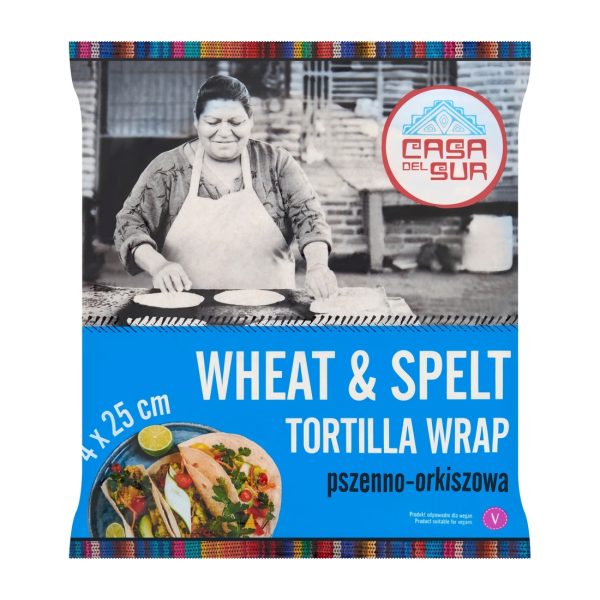 Tortilla Wrap orkiszowy 25 cm 4 szt. 240 g Casa del Sur !!! Krótka data:2026.08.24 Casa del Sur