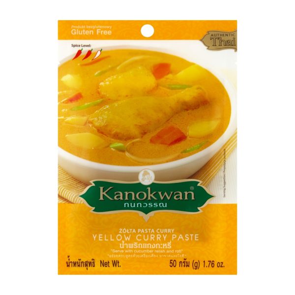 Pasta de curry amarillo 50g Kanokwan!!! Fecha corta: 2026.12.18 Kanokwan